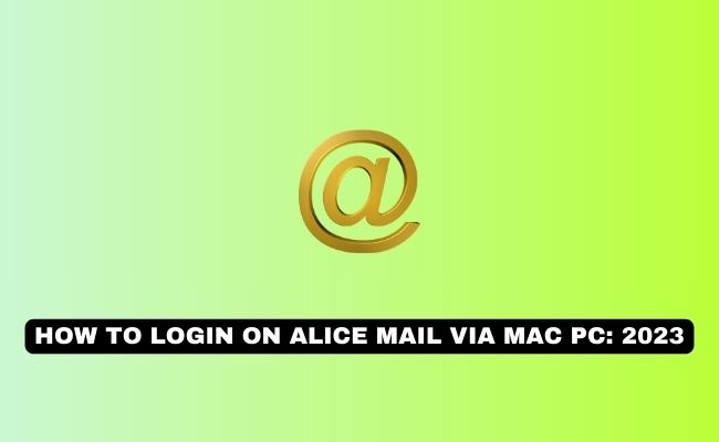 Alice Mail via MAC PC